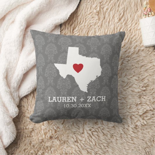 Home State Map Art - Custom Wedding Texas Kussen (Deken)