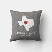 Home State Map Art - Custom Wedding Texas Kussen (Achterkant)