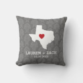 Home State Map Art - Custom Wedding Texas Kussen (Voorkant)