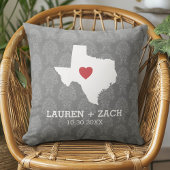 Home State Map Art - Custom Wedding Texas Kussen
