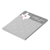 Home State Map Art - Custom Wedding Texas Notitieblok (Linkerzijde)