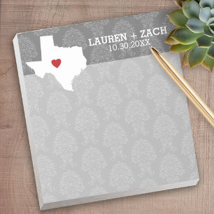 Home State Map Art - Custom Wedding Texas Notitieblok