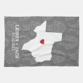 Home State Map Art - Custom Wedding Texas Theedoek (Horizontaal)