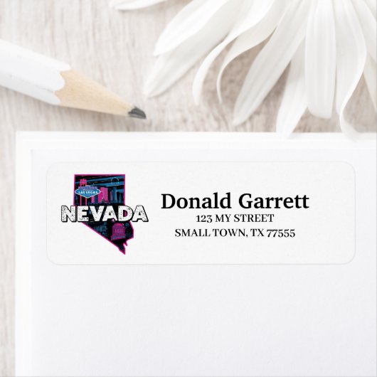 Home State Nevada Retro Kleurenadres Etiket (Insitu)