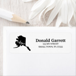 Home State Outline Heart Alaska Adres Etiket