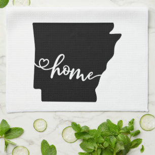 Home State Outline Heart Arkansas Kitchen Towel Theedoek