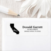 Home State Outline Heart California Adres Etiket (Insitu)