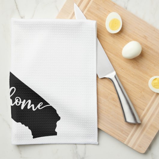 Home State Outline Heart California Kitchen Towel Theedoek (Quarter Fold)