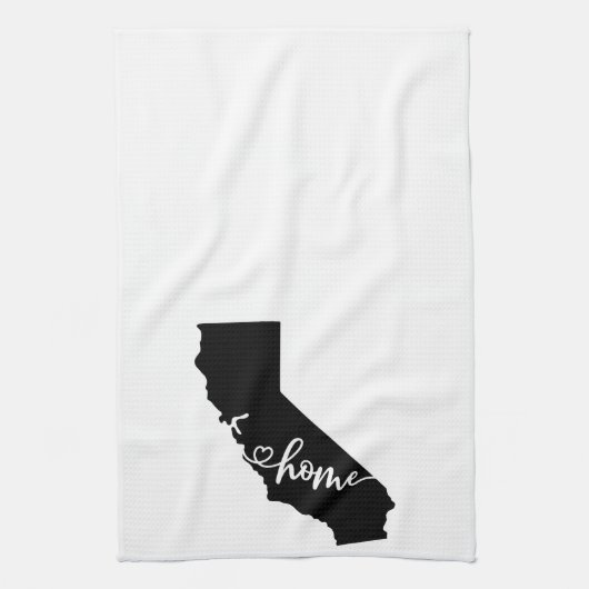 Home State Outline Heart California Kitchen Towel Theedoek (Verticaal)