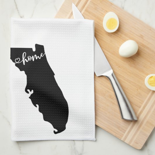 Home State Outline Heart Florida Kitchen Towel Theedoek (Quarter Fold)