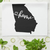 Home State Outline Heart Georgia Kitchen Towel Theedoek (Gevouwen)