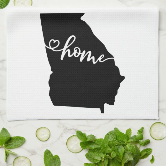 Home State Outline Heart Georgia Kitchen Towel Theedoek (Gevouwen)
