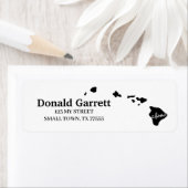 Home State Outline Heart Hawaii Adres Etiket (Insitu)