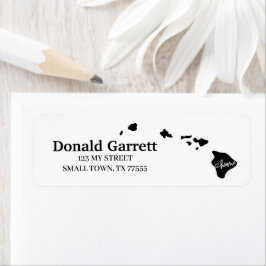 Home State Outline Heart Hawaii Adres Etiket