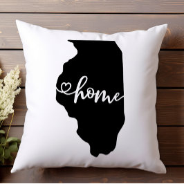 Home State Outline Heart Illinois Kussen