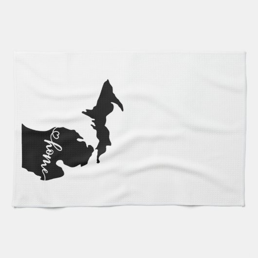 Home State Outline Heart Michigan Kitchen Towel Theedoek (Horizontaal)