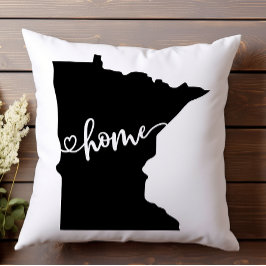 Home State Outline Heart Minnesota Kussen