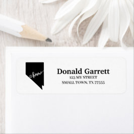 Home State Outline Heart Nevada Adres Etiket