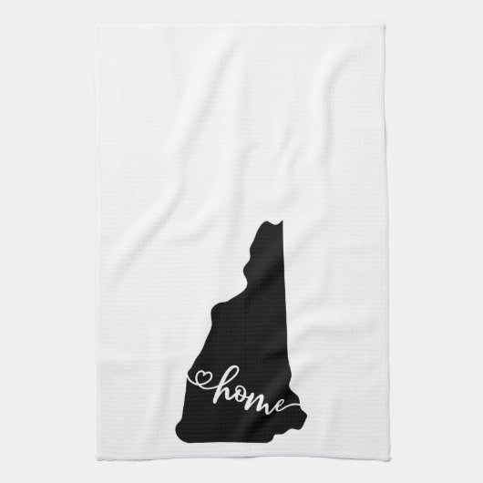 Home State Outline Heart New Hampshire Theedoek (Verticaal)
