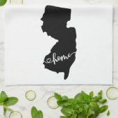 Home State Outline Heart New Jersey Theedoek (Gevouwen)