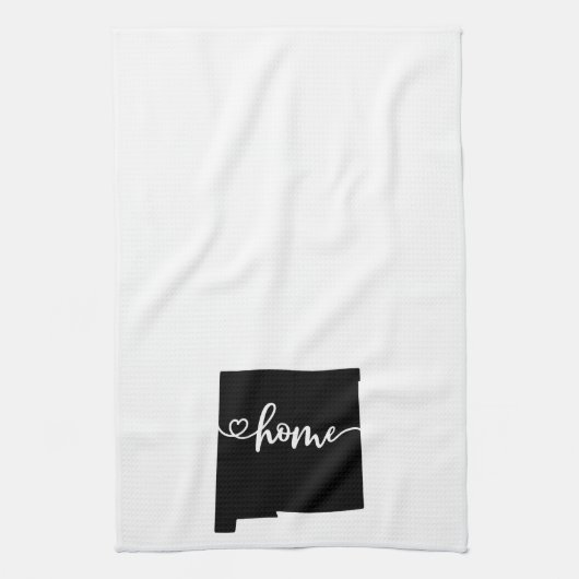 Home State Outline Heart New Mexico Theedoek (Verticaal)