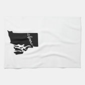 Home State Outline Heart Rhode Island Theedoek (Horizontaal)