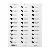 Home State Outline Heart South Carolina Adres Etiket (Full Sheet)
