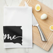 Home State Outline Heart South Dakota Theedoek (Quarter Fold)