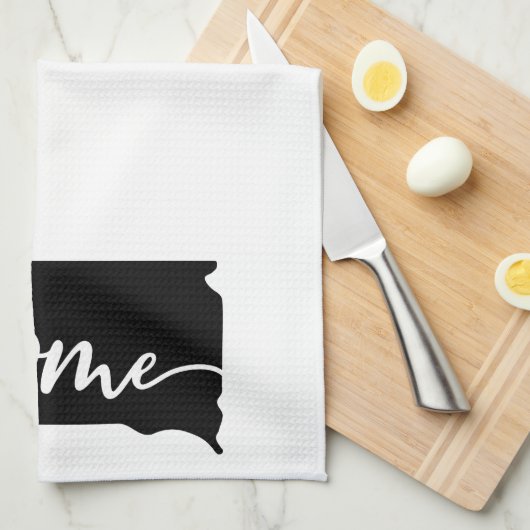 Home State Outline Heart South Dakota Theedoek (Quarter Fold)