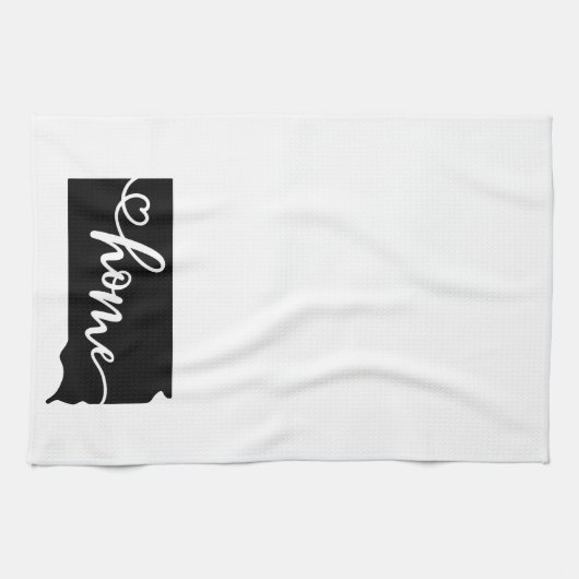 Home State Outline Heart South Dakota Theedoek (Horizontaal)