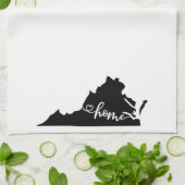 Home State Outline Heart Virginia Theedoek (Gevouwen)