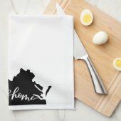 Home State Outline Heart Virginia Theedoek (Quarter Fold)