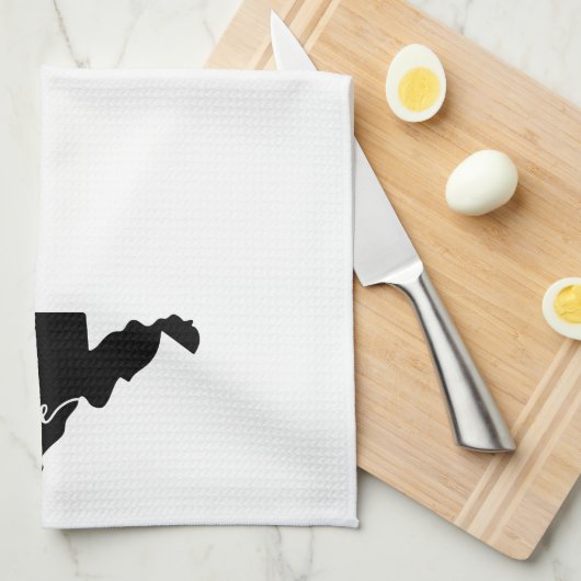 Home State Outline Heart West Virginia Theedoek (Quarter Fold)