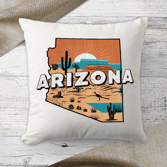 Home State Retro Kleur Arizona Kussen (Creator heeft geüpload)