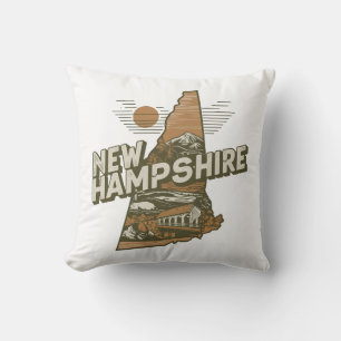 Home State Retro Kleur New Hampshire Kussen