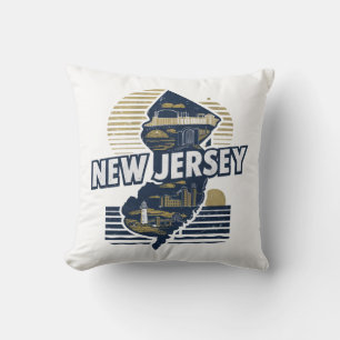 Home State Retro Kleur New Jersey Kussen