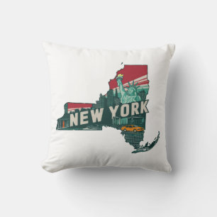 Home State Retro Kleur New York Kussen