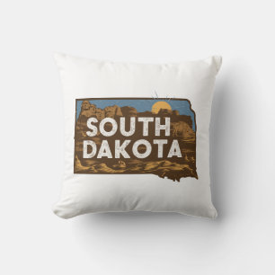 Home State Retro Kleur Zuid-Dakota Kussen