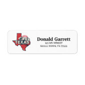Home State Texas Retro Kleurenadres Etiket (Voorkant)
