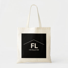 Home State Vetgedrukte zwarte en witte letters Tote Bag