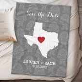 Home State Wedding Save the Date Texas Fleece Deken