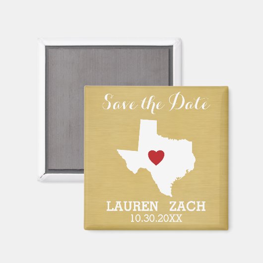 Home State Wedding Save the Date Texas Magneet (Voorkant / Achterkant)