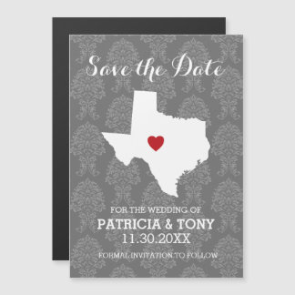 Home State Wedding Save the Date Texas Magnetische Uitnodiging