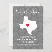 Home State Wedding Save the Date Texas Magnetische Uitnodiging (Voorkant)