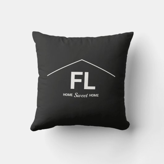 Home State Zwart-wit Vetgedrukte letters Buitenkussen (Achterkant)