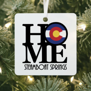 HOME Steamboot Springs Colorado Metalen Ornament