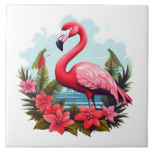 Home Strand Roze Flamingo Liefhebbers Crafting Bus Tegeltje (Voorkant)