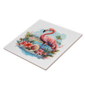 Home Strand Roze Flamingo Liefhebbers Crafting Bus Tegeltje (Zijkant)