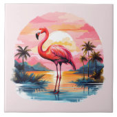 Home Strand Roze Flamingo Liefhebbers Crafting Bus Tegeltje (Voorkant)