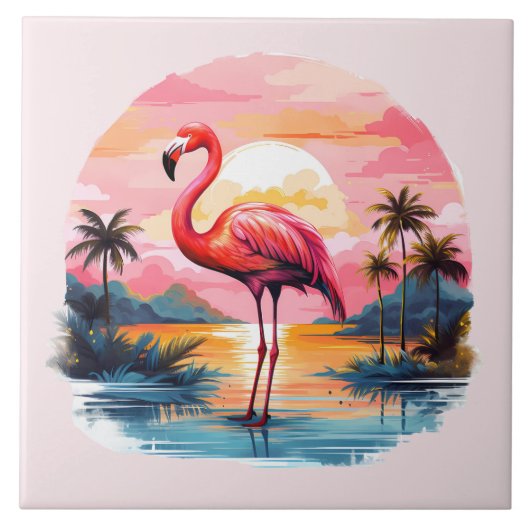 Home Strand Roze Flamingo Liefhebbers Crafting Bus Tegeltje (Voorkant)